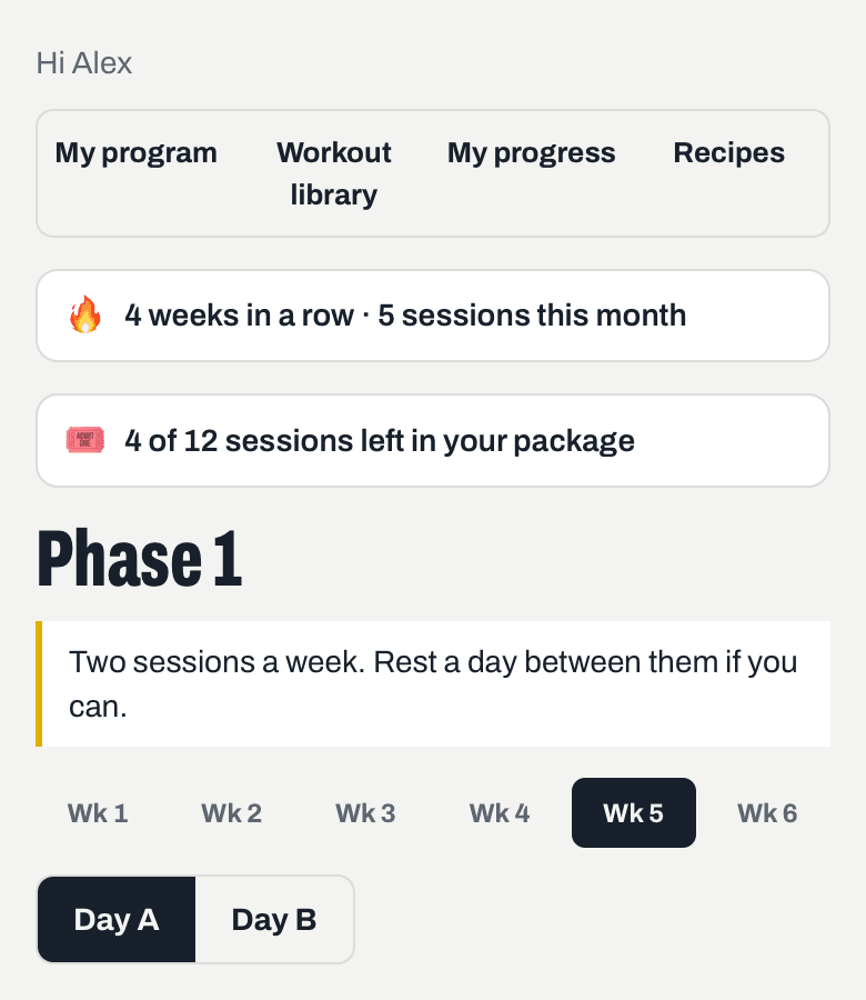 Your program, every week