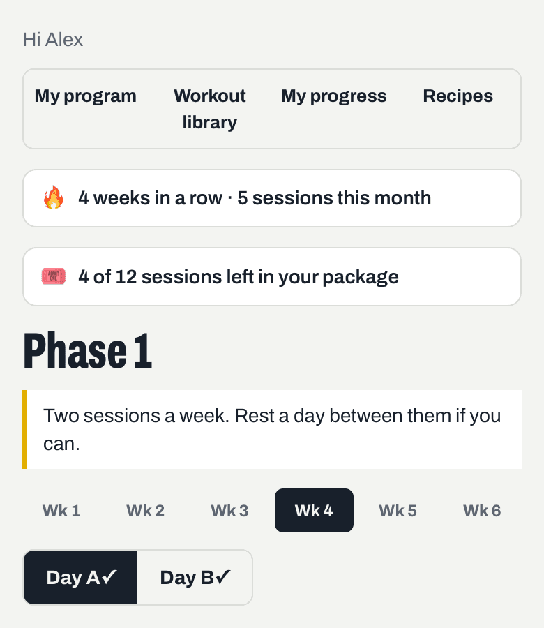 Your program, every week