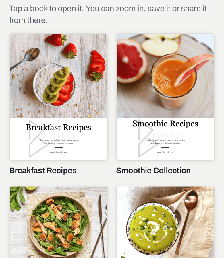 Recipes and meal plans